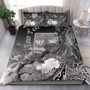 Fiji Custom Personalised Bedding Set - Humpback Whale With Tropical Flowers (White) 1