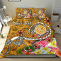 Tahiti Custom Personalised Bedding Set - Turtle Plumeria (Gold) 3