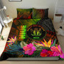 Niue Polynesian Bedding Set - Hibiscus And Banana Leaves 1