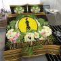 Niue Polynesian Bedding Set - Turtle With Blooming Hibiscus Red 6