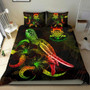 Tuvalu Polynesian Bedding Set - Turtle With Blooming Hibiscus Reggae 2