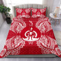 Polynesian Bedding Set - Vanuatu Duvet Cover Set Map Red White 1