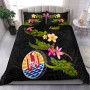 Tahiti Polynesian Bedding Set - Plumeria Tribal 1