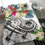 Yap Bedding Set - Humpback Whale With Tropical Flowers (Blue) 6