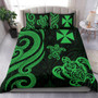 Tahiti Bedding Set - Tahiti Coat Of Arms & Polynesian Tropical Flowers White 5