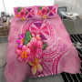 Wallis And Futuna Polynesian Custom Personalised Bedding Set - Floral With Seal Pink 2