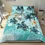 Polynesian Duvet Cover Set - Marquesas Islands Bedding Set Blue Plumeria Animal Tattoo 4