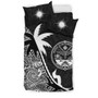 Marshall Islands Duvet Cover Set - Marshall Islands Coat Of Arms & Coconut Tree Black White 3