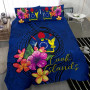 Polynesian Bedding Set - Cook Islands Duvet Cover Set Floral With Seal Blue 3