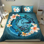 Polynesian Bedding Set - Cook Islands Duvet Cover Set Floral With Seal Blue 4
