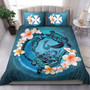 Polynesian Bedding Set - Cook Islands Duvet Cover Set Floral With Seal Blue 5