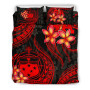 Polynesian Bedding Set - Samoa Duvet Cover Set - Red Plumeria 3