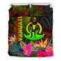 Vanuatu Polynesian Bedding Set - Hibiscus And Banana Leaves 3