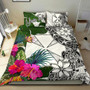 Wallis And Futuna Custom Personalised Bedding Set White - Turle Plumeria Banana Leaf 2