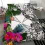 Wallis And Futuna Custom Personalised Bedding Set White - Turle Plumeria Banana Leaf 3