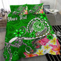 Tahiti Custom Personalised Bedding Set - Turtle Plumeria (Green) 1