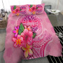 Tahiti Polynesian Custom Personalised Bedding Set - Floral With Seal Pink 2