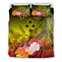 Kosrae Custom Personalised Bedding Set - Humpback Whale With Tropical Flowers (Yellow) 3