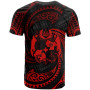 Tonga Polynesian Custom Personalised T-Shirt - Red Tribal Wave 2