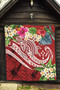 Kosrae Polynesian Premium Quilt - Summer Plumeria (Red) 5