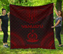 Vanuatu Premium Quilt - Vanuatu Coat Of Arms Polynesian Chief Red Version 1