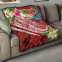 Fiji Polynesian Premium Quilt - Summer Plumeria (Red) 1