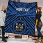 Fiji Personalised Premium Quilt - Fiji Seal With Polynesian Tattoo Style ( Blue) 1