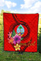 Guam Polynesian Custom Personalised Premium Quilt - Floral With Seal Red 5