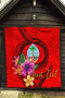 Guam Polynesian Custom Personalised Premium Quilt - Floral With Seal Red 6