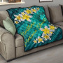 Northern Mariana Islands Polynesian Quilt - Plumeria With Blue Ocean 10