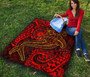 Samoa Premium Quilt - Red Shark Polynesian Tattoo 6