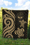 Marshall Islands Premium Quilt - Gold Tentacle Turtle Crest 4