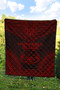 Marquesas Islands Premium Quilt - Marquesas Islands Tiki Face Polynesian Chief Dark Red Version 2