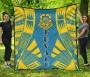 Tuvalu Premium Quilt - Tuvalu Coat Of Arms Polynesian Yellow Tattoo 1