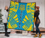 Tuvalu Premium Quilt - Tuvalu Coat Of Arms Polynesian Yellow Tattoo 2