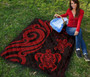 Fiji Polynesian Premium Quilt - Red Tentacle Turtle Crest 6