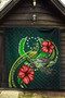 Pohnpei Polynesian Premium Quilt - Green Turtle Hibiscus 5