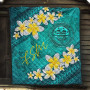 Federated States Of Micronesia Polynesian Quilt - Plumeria With Blue Ocean 6