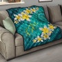 Federated States Of Micronesia Polynesian Quilt - Plumeria With Blue Ocean 10