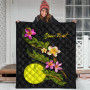 Palau Polynesian Custom Personalised Quilt - Plumeria Tribal 3