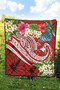 Papua New Guinea Polynesian Premium Quilt - Summer Plumeria (Red) 5