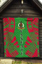 Vanuatu Premium Quilt - Vanuatu Coat Of Arms Polynesian Red Tattoo (Green) 5