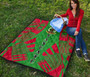 Vanuatu Premium Quilt - Vanuatu Coat Of Arms Polynesian Red Tattoo (Green) 6