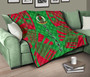 Vanuatu Premium Quilt - Vanuatu Coat Of Arms Polynesian Red Tattoo (Green) 10