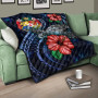 Tonga Polynesian Premium Quilt - Blue Turtle Hibiscus 10