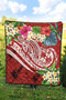 Tonga Polynesian Premium Quilt - Summer Plumeria (Red) 7