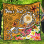 FSM Custom Personalised Premium Quilt - Turtle Plumeria (Gold) 1