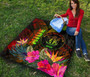 Niue Polynesian Premium Quilt - Hibiscus and Banana Leaves 7