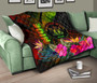 Niue Polynesian Premium Quilt - Hibiscus and Banana Leaves 10