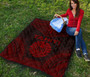 Tahiti Premium Quilt - Tahiti Flag Polynesian Chief Dark Red Version 4